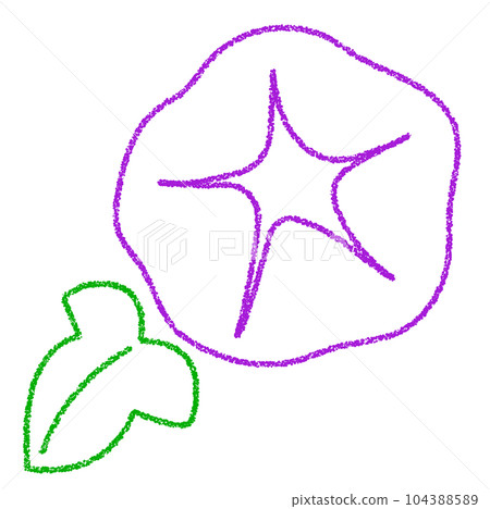 蠟筆素材手繪牽牛花 蠟筆素材手繪牽牛花 104388589