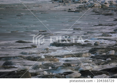 Drift ice washed ashore Drift ice washed ashore 104388729