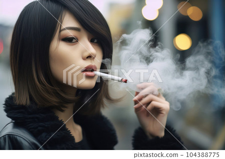 beautiful woman smoking beautiful woman smoking 104388775