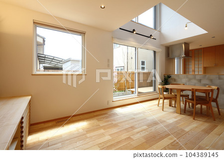 Stylish living dining kitchen image 104389145