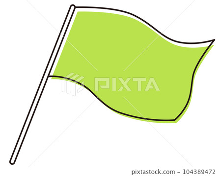A simple and easy-to-use large flag that flutters in the wind, green color A simple and easy-to-use large flag that flutters in the wind, green color 104389472