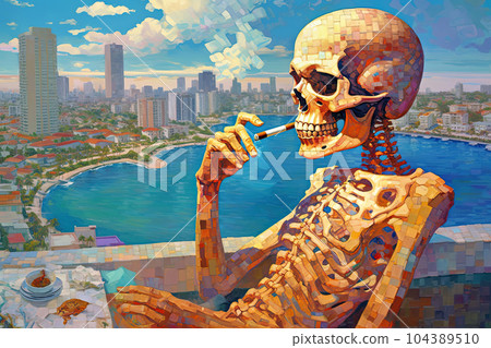 heavy smoker skeleton 104389510