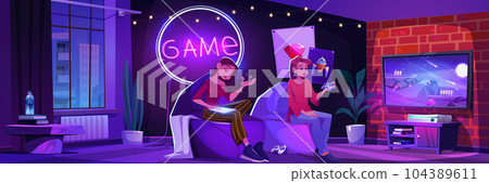 Girls drawing on tab, playing video game at night Girls drawing on tab, playing video game at night 104389611