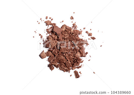Broken eye shadow or face powder isolated on white background. 104389660