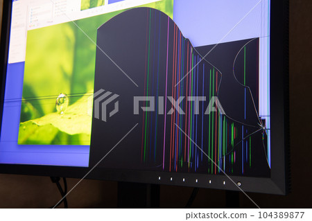 cracked lcd monitor 104389877