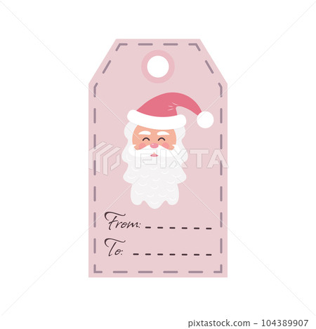 Christmas tag with Santa Claus. Holiday gift label template. 104389907