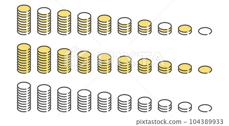 An image set in which 10 coins are stacked 104389933