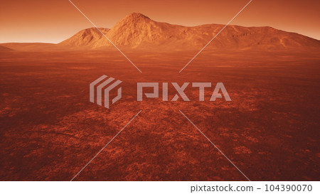 Fantastic martian landscape in rusty orange shades Fantastic martian landscape in rusty orange shades 104390070
