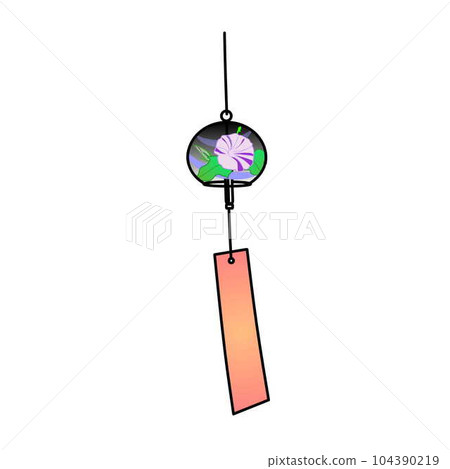Glass wind chime illustration morning glory 104390219