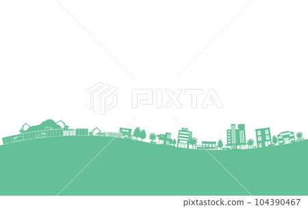 Vector illustration that expresses the cityscape with shadows Vector illustration that expresses the cityscape with shadows 104390467