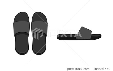 Casual sandals (slippers) vector template illustration Casual sandals (slippers) vector template illustration 104391350