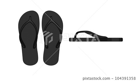 沙灘涼鞋 (beesan) 矢量模板插圖 104391358