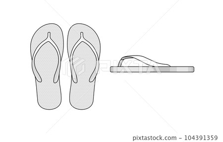 沙灘涼鞋 (beesan) 矢量模板插圖 104391359