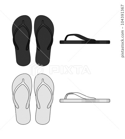 Beach sandals (Bee sandals) vector template illustration set Beach sandals (Bee sandals) vector template illustration set 104391367
