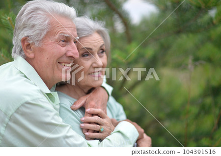 Happy senior couple in love. Park outdoors. Happy senior couple in love. Park outdoors. 104391516