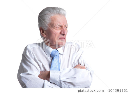 close up portrait of senior businessman in formal wear posing close up portrait of senior businessman in formal wear posing 104391561