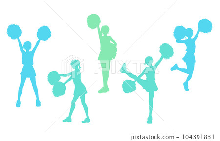 cheerleader silhouette illustration cheerleader silhouette illustration 104391831