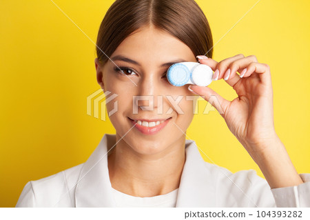 Eyesight correction. Ophthalmology, excellent vision or optician shop concept. 104393282