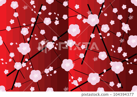 Illustration, Abstract sakura flower and petal fall with red gradient background. Illustration, Abstract sakura flower and petal fall with red gradient background. 104394377