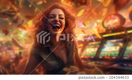 plays casino slots. Generative AI 104394633