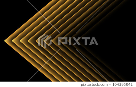 Abstract gold light arrow direction on black design modern futuristic background vector 104395041