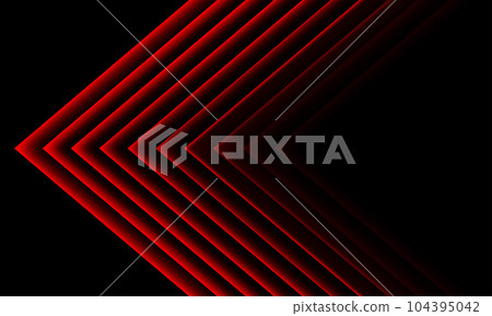 Abstract red light arrow direction on black design modern futuristic background vector 104395042