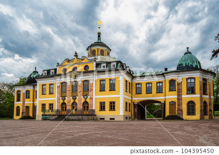 Castle Belvedere near Weimar Thuringia Germany is a elegant summer residence dating from 18th century. 104395450