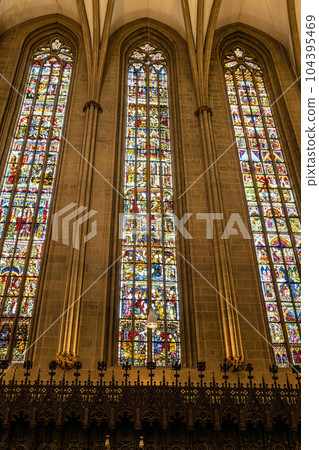 Interior of Erfurt Cathedral and Collegiate Church of St Mary, Erfurt, Germany. 104395469