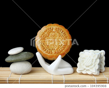 Mooncake, Chinese mid-autumn festival food for the Dessert Concept. 104395908