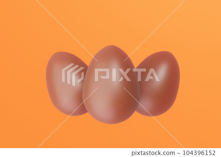 Three Chocolate Easter Eggs on orange background, sweet eastertime, 3d illustration Three Chocolate Easter Eggs on orange background, sweet eastertime, 3d illustration 104396152