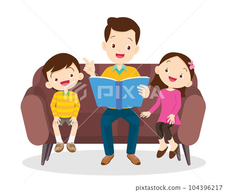 father read fairy tales to their children father read fairy tales to their children 104396217