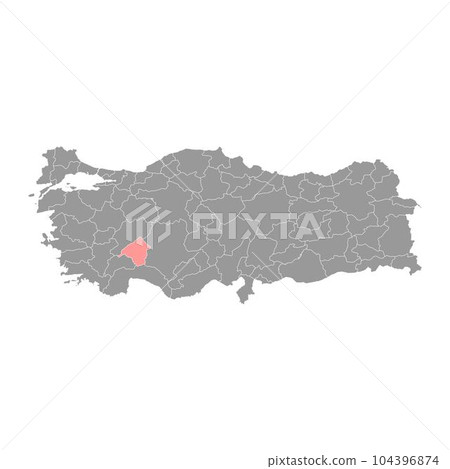 Isparta province map, administrative divisions of Turkey. Vector illustration. 104396874