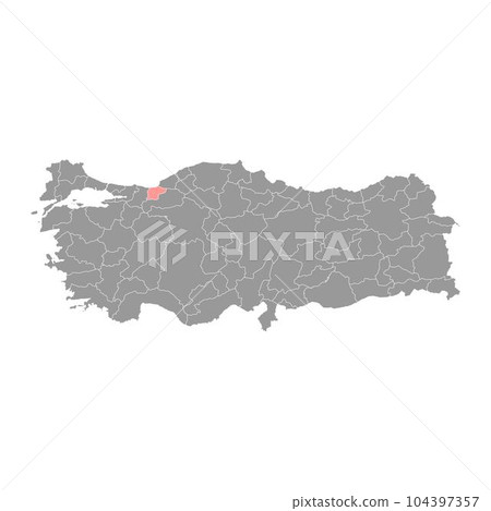 Duzce province map, administrative divisions of Turkey. Vector illustration. Duzce province map, administrative divisions of Turkey. Vector illustration. 104397357