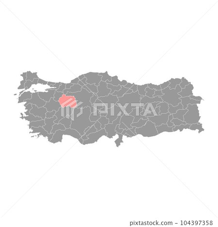 Eskisehir province map, administrative divisions of Turkey. Vector illustration. Eskisehir province map, administrative divisions of Turkey. Vector illustration. 104397358