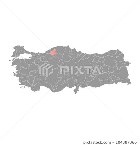 Karabuk province map, administrative divisions of Turkey. Vector illustration. 104397360