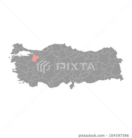 Bilecik province map, administrative divisions of Turkey. Vector illustration. 104397366