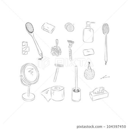 Bathroom accessories elements 104397450