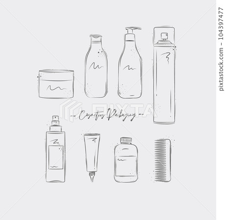 Hair cosmetics packaging containers 104397477