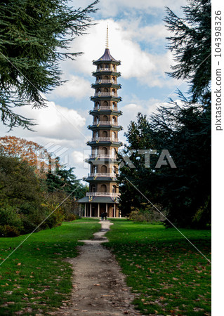 landscape of kew gardens in england 104398326