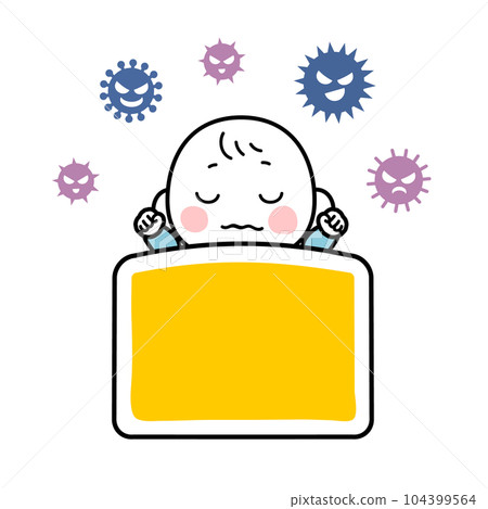 baby and virus illustration 104399564