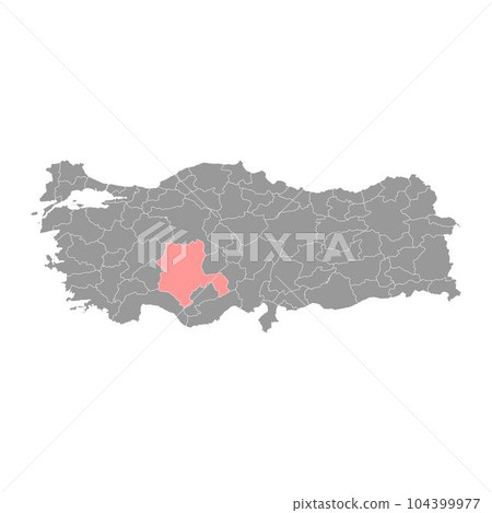 Konya province map, administrative divisions of Turkey. Vector illustration. Konya province map, administrative divisions of Turkey. Vector illustration. 104399977
