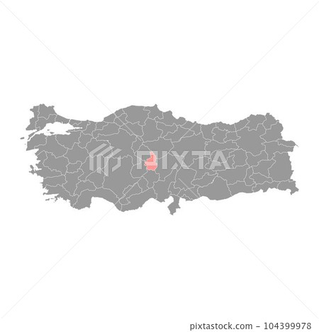 Nevsehir province map, administrative divisions of Turkey. Vector illustration. 104399978