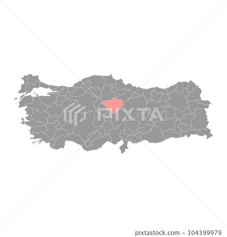 Yozgat province map, administrative divisions of Turkey. Vector illustration. Yozgat province map, administrative divisions of Turkey. Vector illustration. 104399979