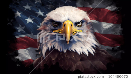 USA Flag with American Eagle USA Flag with American Eagle 104400070