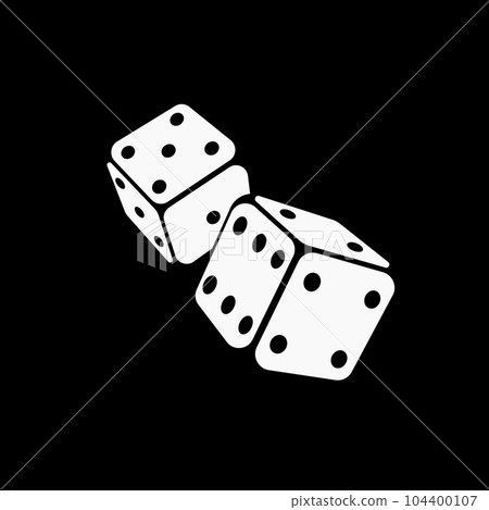 Game dice. Gambling dice as symbol of leisure and successful winning Game dice. Gambling dice as symbol of leisure and successful winning 104400107