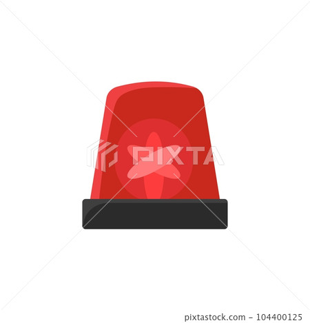Red emergency siren. Ambulance and police flasher glowing light bulb 104400125