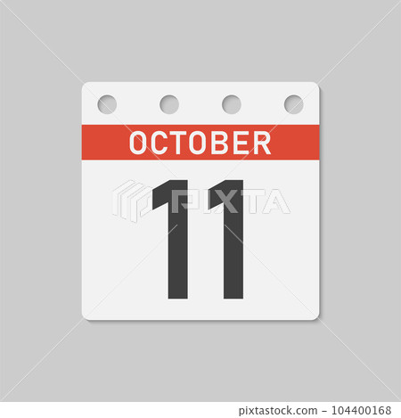 Icon page calendar day - 11 October 104400168