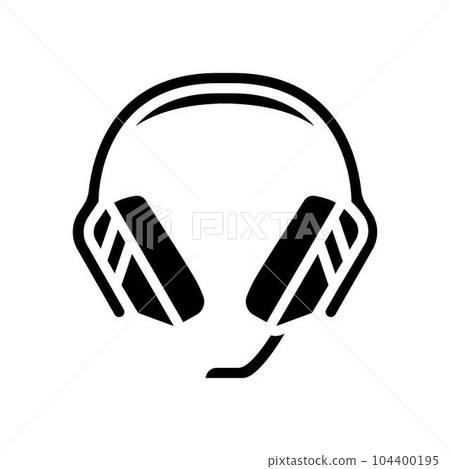 headset gaming pc glyph icon vector illustration headset gaming pc glyph icon vector illustration 104400195