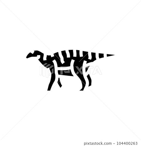 iguanodon dinosaur animal glyph icon vector illustration iguanodon dinosaur animal glyph icon vector illustration 104400263