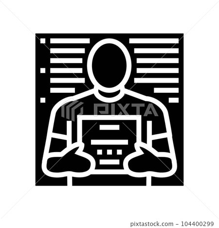 mugshot profile criminal glyph icon vector illustration 104400299